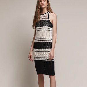 FRAME striped knit dress navy ivory size M NWT